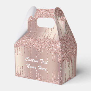 Your Text Name Wedding Favour Box Rose Gold Blush