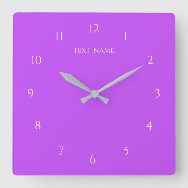 Your Text Numbers Font Colours Personalised Specia Square Wall Clock (Front)