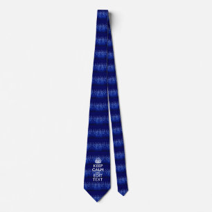 Your Text on Keep Calm on Blue Racing Flames Tie