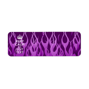 Your Text on Keep Calm on Purple Racing Flames