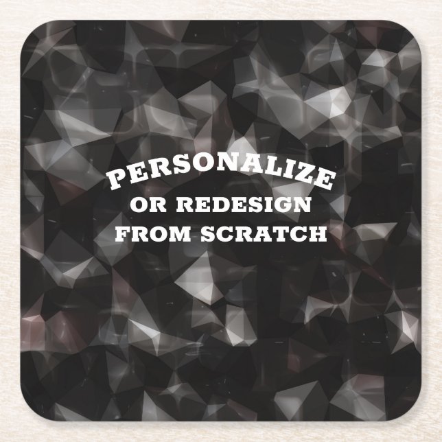 Your Text or Design Here - Create a Custom Square Paper Coaster (Front)