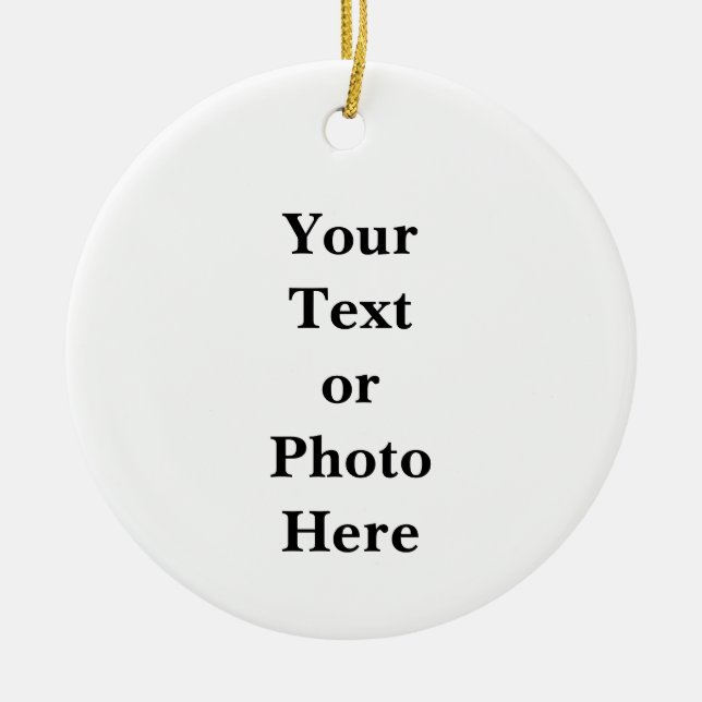 Your Text or Photo Ceramic Tree Decoration (Front)