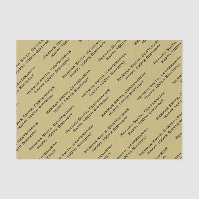Your Text Pattern All Over Print Black/White Tissue Paper (Front)