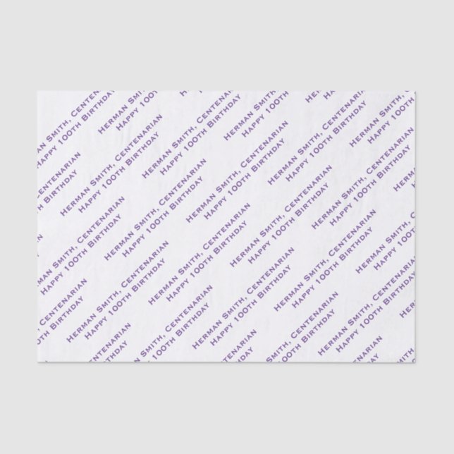Your Text Pattern All Over Print Black/White Tissue Paper (Front)