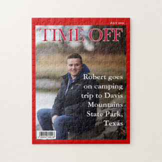 YOUR TEXT, PHOTO, Fun fake news magazine cover, Jigsaw Puzzle