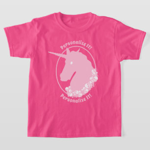 YOUR TEXT Pink Zombie Unicorn T-Shirt