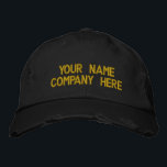 Your Text Promotional Embroidered Baseball Cap<br><div class="desc">Easy Personalised Promotional Cap - Add Your Text - Name - Company / Number / Letter / Slogan - Tagline / or Website , Phone , E-mail , Social Media Handle , Address , Logo - Photo / more - Choose Your Colour / Size / Font - Make your unique...</div>