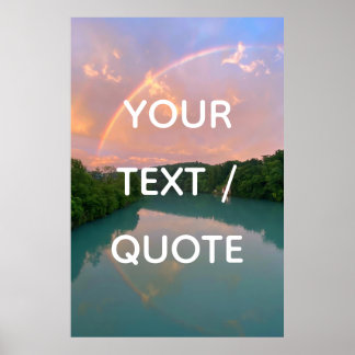YOUR TEXT/ QUOTE CUSTOM PERSONALIZE SUNSET LAKE POSTER