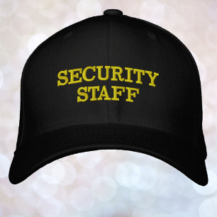 Your Text Security Staff Any Colour Thread Embroidered Hat