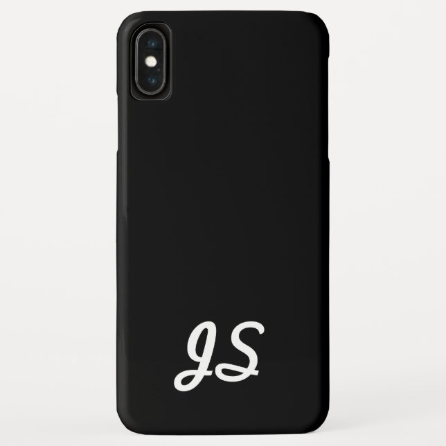 Your Text, Simple, Retro-Styled Script | Black Case-Mate iPhone Case (Back)