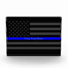 Your Text Thin Blue Line Black US Flag Prize