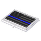 Your Text Thin Blue Line Classy Black US Flag