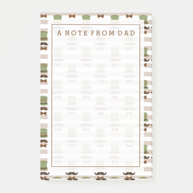 Your Text | Top Hat Moustache Post-it Notes (Front)