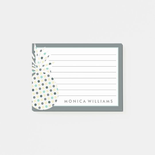 Your Text | Tropical Pattern Pineapple Post-it Notes