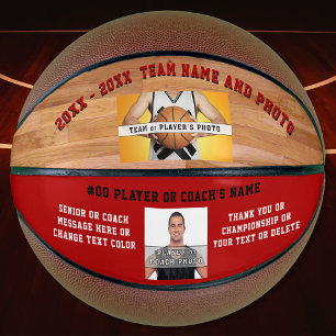 Your Text, Two Photos and Colours Basketball Ball