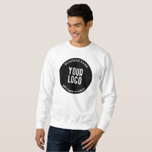 Your Text & Uploaded Logo Editable Black & White Sweatshirt