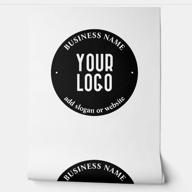 Your Text & Uploaded Logo | Editable Black & White Wallpaper (Unrolling)