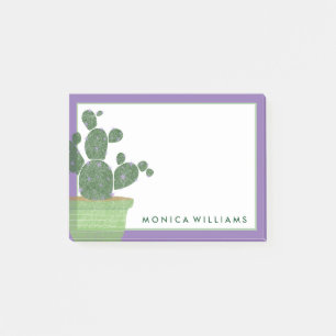 Your Text Watercolor Succulent Cactus Post-it Notes