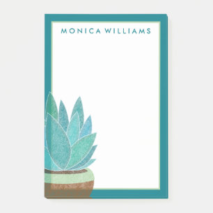 Your Text Watercolor Succulent Cactus Post-it Notes
