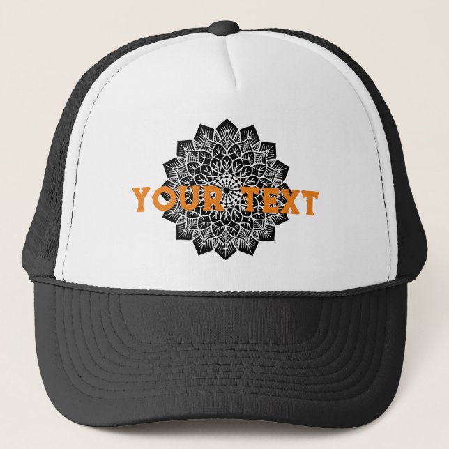 Your Text with Black Diagram image Handsome Cool Trucker Hat (Front)