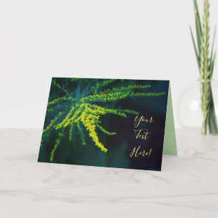 Your Text Yellow Flower Green Fern Greeting Card