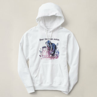 "Your Time Was Stolen" Gothic Aesthetic Crop  Hoodie