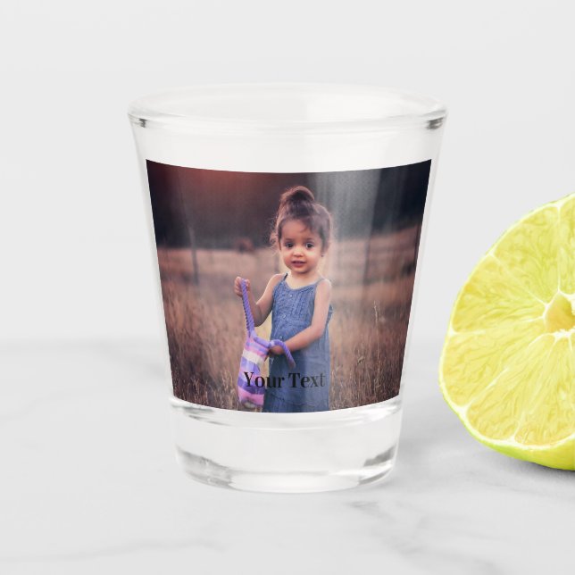 Your Unique Photo and Text Shot Glass (Front)