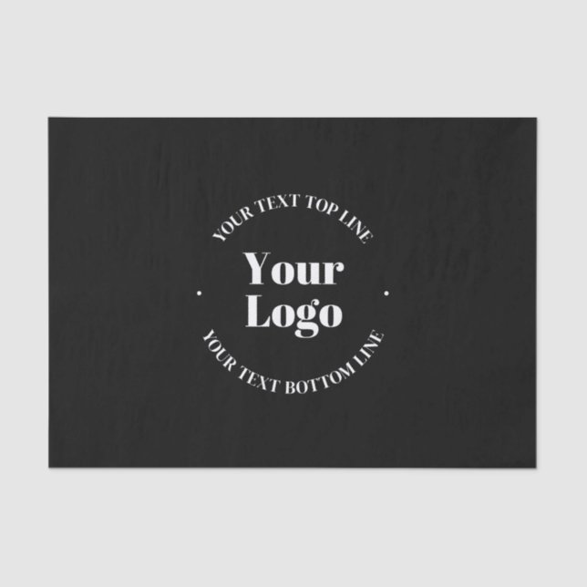Your Uploaded Business Logo or other Design Tissue Paper (Front)