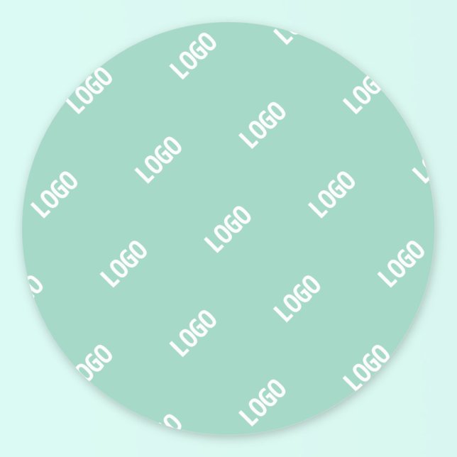 Your Uploaded Image or Logo Tiled | Light Teal  Classic Round Sticker (Creator Uploaded)