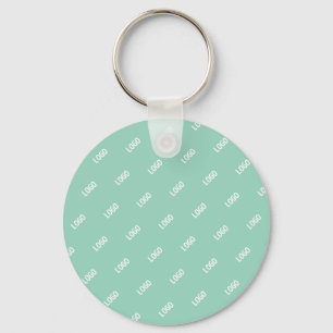 Your Uploaded Image or Logo Tiled   Light Teal  Key Ring