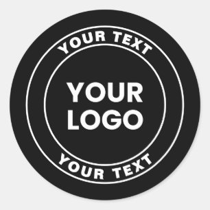 Your Uploaded Logo + Bold Circular Text Classic Round Sticker