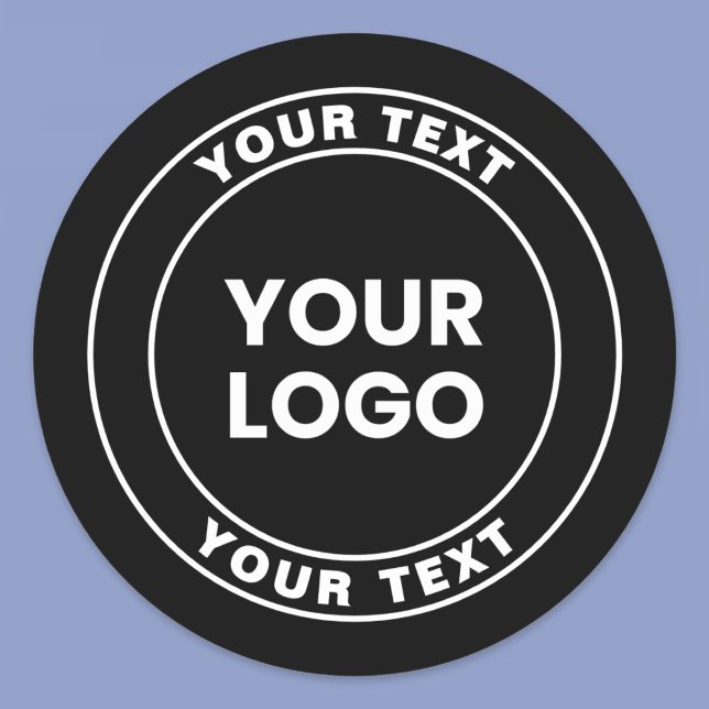 Your Uploaded Logo + Bold Circular Text  Classic Round Sticker (Creator Uploaded)
