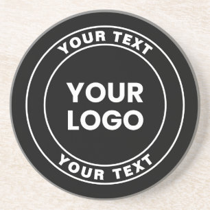 Your Uploaded Logo + Bold Circular Text  Coaster