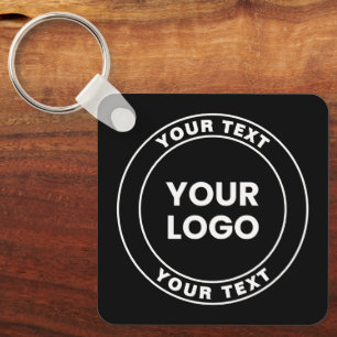 Your Uploaded Logo + Bold Circular Text Key Ring