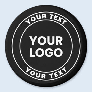 Your Uploaded Logo + Bold Circular Text  Magnet