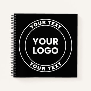 Your Uploaded Logo + Bold Circular Text Notebook