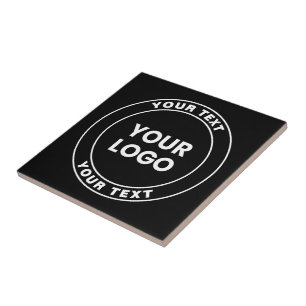 Your Uploaded Logo + Bold Circular Text  Tile