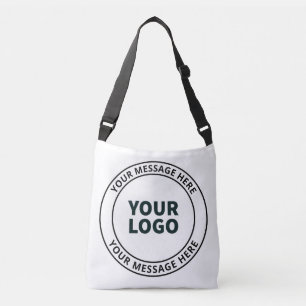 Your Uploaded Logo + Editable Circular Text Crossbody Bag