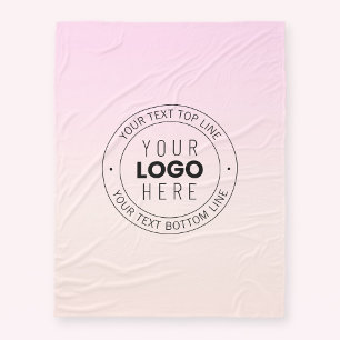 Your Uploaded Logo Editable Circular Text Fleece Blanket
