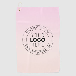 Your Uploaded Logo   Editable Circular Text  Golf Towel
