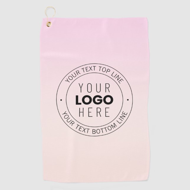Your Uploaded Logo | Editable Circular Text  Golf Towel (Front)