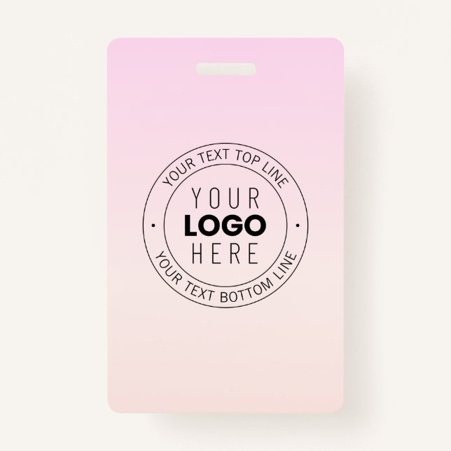 Your Uploaded Logo | Editable Circular Text  ID Badge (Front)