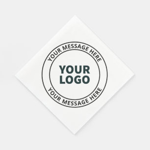 Your Uploaded Logo + Editable Circular Text Napkin