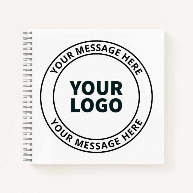 Your Uploaded Logo + Editable Circular Text  Notebook (Front)