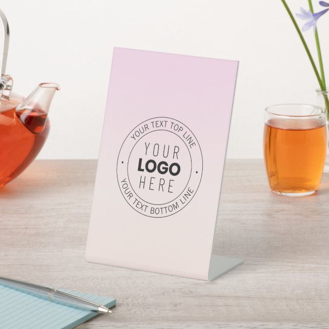 Your Uploaded Logo | Editable Circular Text  Pedestal Sign (In SItu)