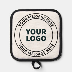 Your Uploaded Logo + Editable Circular Text Pot Holder