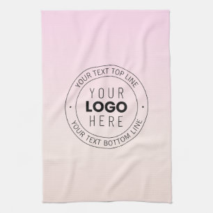 Your Uploaded Logo   Editable Circular Text  Tea Towel