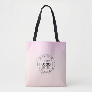 Your Uploaded Logo   Editable Circular Text  Tote Bag