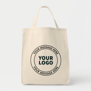 Your Uploaded Logo + Editable Circular Text  Tote Bag