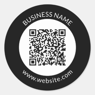 Your Uploaded QR code   Editable Text & Colors Classic Round Sticker